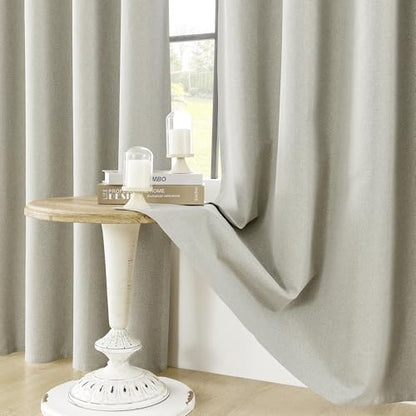 ChrisDowa Greyish Beige Blackout Curtains 45 Inches 2 Panels for Bedroom - color: Greyish Beige, size: 52"W x 45"L (Pack of 2)