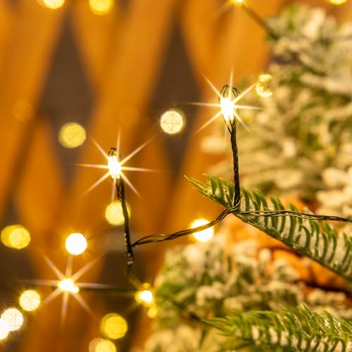 33FT 300Leds Firecracker Fairy Lights,Green Wire,Warm White - color: Warm White, size: 33FT 300Leds