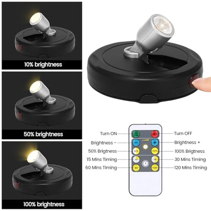 LED Spotlight Battery Operated, Accent Light for Indoor Plant Tree - color: Black+Silver
