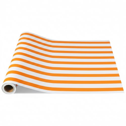 AmazingSpark Striped Table Runner Roll,Orange,25' Long X 16" Wide - color: Orange, size: 25' Long X 16" Wide