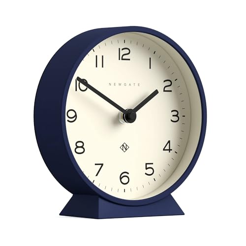 NEWGATE® M Mantel 에코 책상 시계 | 모던 라운드 디자인 | 네이비 블루 - color: 미드나잇 블루