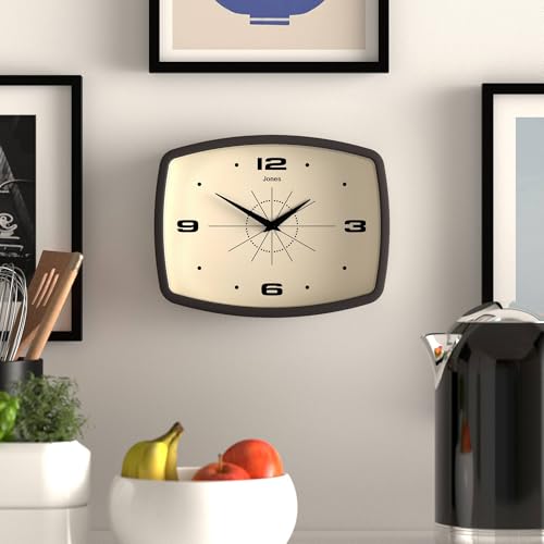 JONES CLOCKS® Movie wall Clock | Rectangular Retro Clock | 10" | Brown - color: Mocha Brown