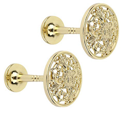 Lewondr Curtain Holdbacks, Set of 2, Gold - color: Gold