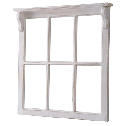 Sintosin Farmhouse Window Frames Wall Decor 29 X 30 Inch, Distressed White - color: White, 29.1" x 30.3"