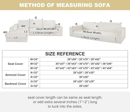 vctops Boho Cotton Quilted Couch Cover Soft Embroidered Sofa Cover Non-Slip Dog Bed Cover Scalloped Sofa Slipcover Washable Furniture Protector Cover (Cream,28"x82") - color: Cream, size: 1pc/28"x82"/Rectangular