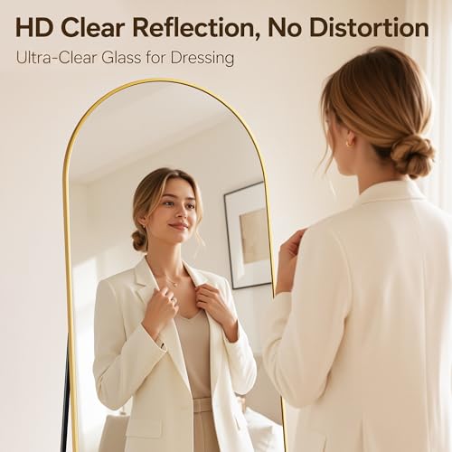 Antok Full Length Mirror, 71"x32" Floor Mirror with Stand, Gold, Arch - color: Gold (Arch), size: 71"L x 32"W