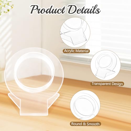 12 Pcs Acrylic Bracelet Displays Stands Clear Jewelry Display Holder Bangle Organizer Rack Bracelet Storage Showcase for Home Store