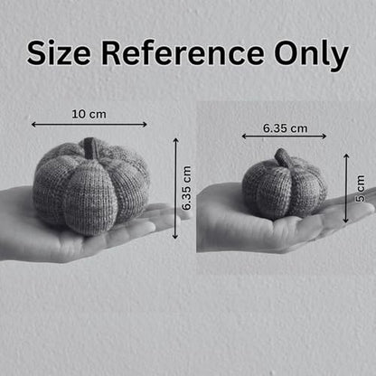 Set of 3 Multi-size Cozy Knit Pumpkins (Granite Large Multi-size set) - color: Granite Large Multi-size