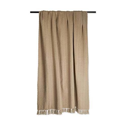 DII Industrial Tonal Textured Woven Throw 50x60, Stone - color: Stone