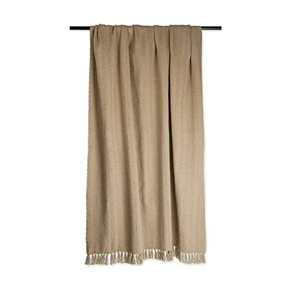DII Industrial Tonal Textured Woven Throw 50x60, Stone - color: Stone