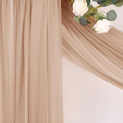 Sheer Gauze Wedding Arch Draping Fabric 29" x 20 FT 1 Panel Nude - color: Nude, size: 29"w x 240"l (Pack of 1)