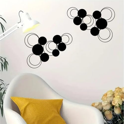 DUOOLN Black Abstract Metal Wall Decor, Geometrical Single Line Hanging Art - color: Black - Circle
