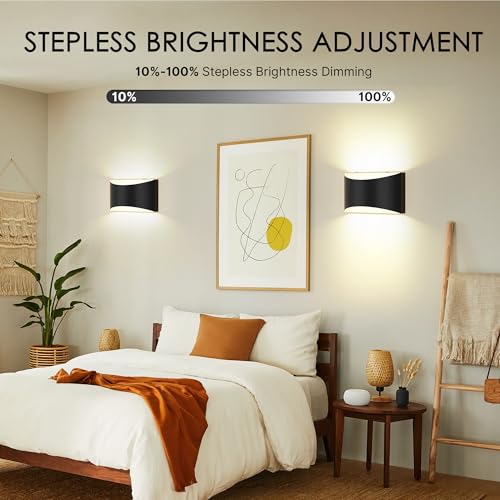 Battery Operated Wall Sconces Set of 4 Rechargeable Wireless Black - color: Black, size: 4 Pack