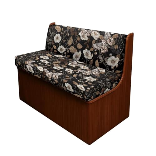 RV Dinette Cushion Covers Butterfly Floral Leaf 2 Pcs Scratch-Resistant Camper Cushion Slipcover Stretch Sofa Furniture Protector Include1 Backrest Covers and 1 Bench Covers - color: Butterfly Floral Leaf