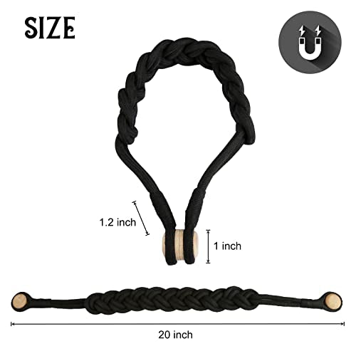 BEL AVENIR Curtain Tiebacks Magnetic 4 Pack Woven Drapery Holdback - color: Black-4packblack