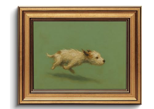 Vintage Gold Framed Dog Wall Art Whimsical Animal Pictures Wall Decor - color: Dog, size: 10"L x 8"W