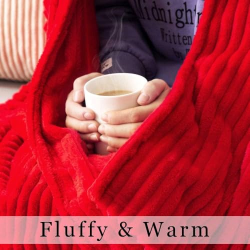 MIULEE Christmas Red Fleece Throw Blanket for Couch 60"x80" - color: Red, size: 60"x80"