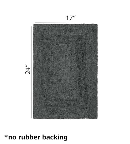 COTTON CRAFT 2 Pack Reversible Bath Mat Rug - Plush -17x24- Charcoal Grey - color: Charcoal, size: 17x24 Inches