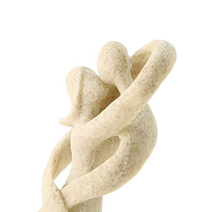 Winterworm Handcrafted Couple Kissing Lovers Abstract Figure Sandstone Statue for Crafts Wedding Valentine's Day Gifts Home Decoration