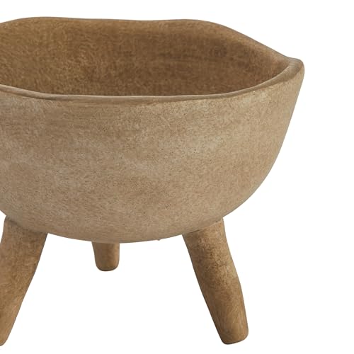 Creative Co-Op Boho Terracotta Footed Planter with Organic Edge, Matte Taupe 4"(Pack of 6) - color: Matte Taupe, size: 4" (Pack of 6)