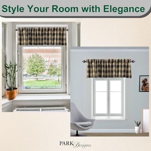 Park Designs Wicklow Buffalo Check Valance 113-47B - color: Black Valance