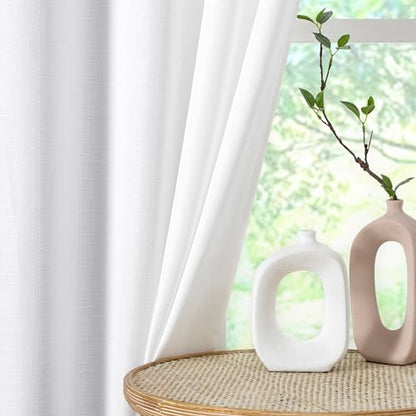 Chyhomenyc White Curtains 72 Inch Length 2 Panels Set - color: White, size: 40"W x 72"L (Pack of 2)