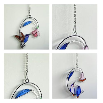 10 Pcs 20 Inch Stained Glass Window Hanging Chain - Silver 304 Stainless Steel, Window Art Decor, Patio Garden Outdoor Decorative Hanging Glass Panels Chains