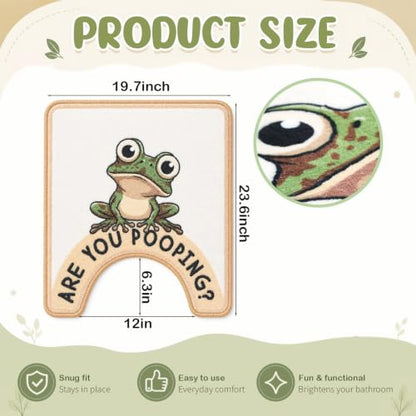 Drydiet U Shaped Toilet Rug Washable Cute Bath Mat 24x20,Frog - style: Frog
