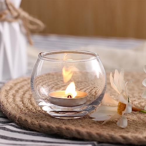 Volens Clear Votive Candle Holders Set of 12, Round Glass Votives 2''×2'' - color: Clear, size: 12 PACK