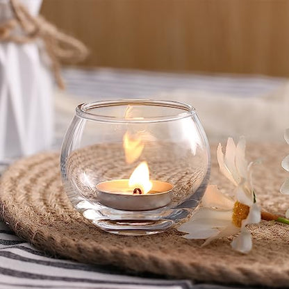 Volens Clear Votive Candle Holders Set of 12, Round Glass Votives 2''×2'' - color: Clear, size: 12 PACK