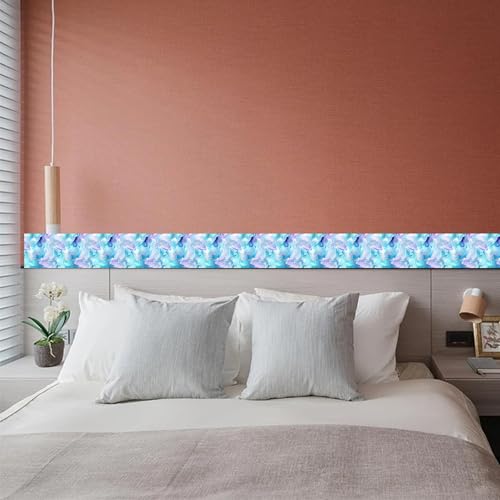 HOMETITUTE Peel and Stick Wallpaper Border 4x196in Watercolor Pattern - color: Blue purple texture