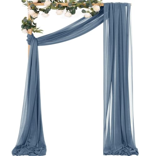 Sheer Gauze Wedding Arch Draping Fabric 29" x 20 FT 1 Panel Dusty Blue - color: Dusty Blue, size: 29"w x 240"l (Pack of 1)