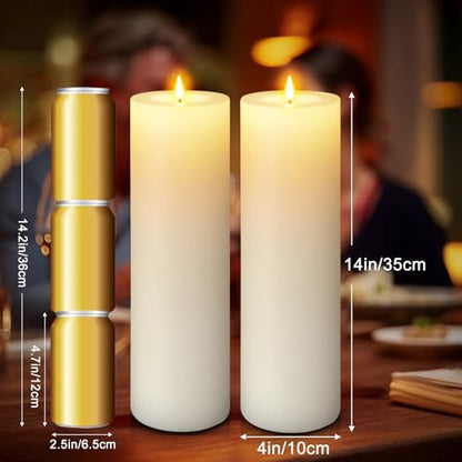 14"×4" Large Outdoor Flameless LED Candles, IP45 Waterproof, White 1 Pack - color: White, size: 14 X 4in-1Pack