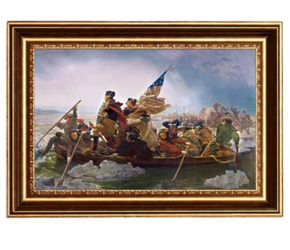 ELITEART- Washington Crossing the Delaware By Emanuel Gottlieb Leutze Oil Painting Reproduction Giclee Wall Art Canvas Prints-Framed Size:34 1/2" x24 1/2" - color: Framed(SF801), size: 34.5"L x 24.5"W