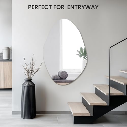 TRAHOME 36'' x 24'' Irregular Asymmetrical Wall Mirror - size: 36"L x 24"W