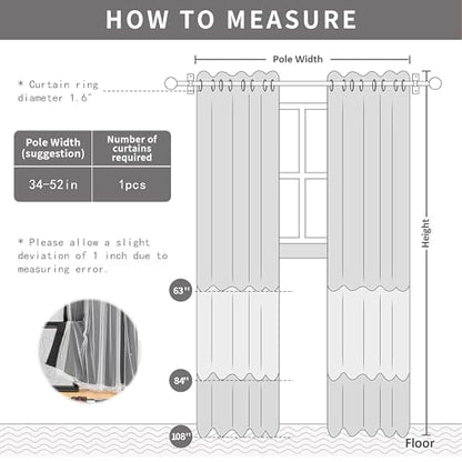 XiDi Black Curtains for Bedroom 63 Inches Long Star Blackout Curtains 34x63 - color: Black, size: 34"W x 63"L (Pack of 2)