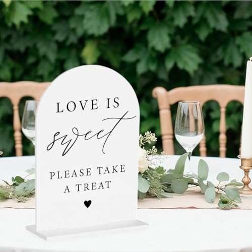 Love is Sweet Sign for Dessert Table Dessert Table Sign for Wedding Engagement Bridal Shower Party dessert Bar Acrylic sign for Table Desk - color: love is sweet