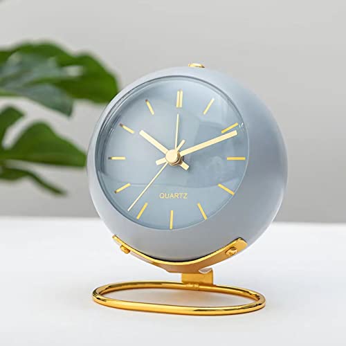 SHISEDECO Small Tableclocks Classic Non-Ticking Tabletop Alarm Clock,Blue - color: Rn-blue