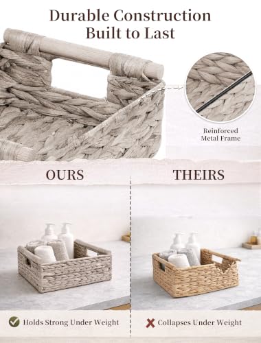 Wicker Basket, Large Basket for Gift Baskets Empty, 13.4x9.5x4.7in - color: Whitewash, size: Medium