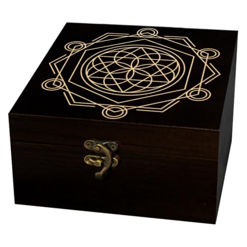 arricraft Small Wooden Keepsake Storage Box, Geometry Array Pattern