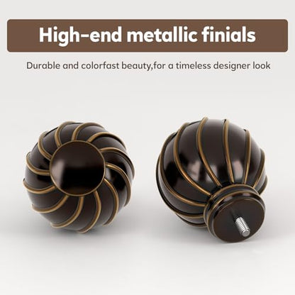 Brown Curtain Rods for Windows 66 to 120 Inch 7/8" Diameter Long - color: Brown, size: 36"-120"|1 Pack