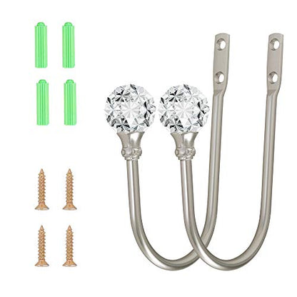 Curtain Holdback, 2pcs Wall Mounted Drapery Tiebacks, Sliver - color: 2 Pcs, Silver