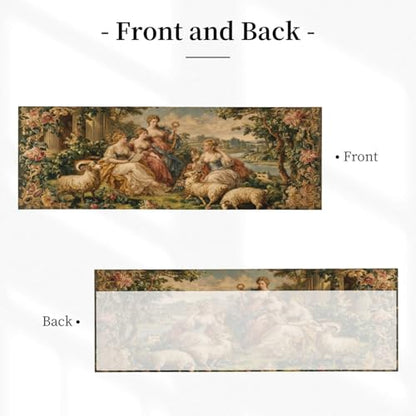 French Floral Curtain Valance 54x18 Inches Window Treatment Rod Pocket Valance for Kitchen Bathroom Bedroom - color: French Floral