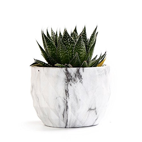 Sun-E Ceramic Succulent Pots, 3.35 Inch Marbled Flower Pots, Set of 4
