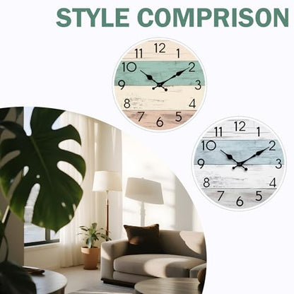 KECYET 8 Inch Wall Clock, Silent Battery Operated Analog Clock, Green - color: G_green