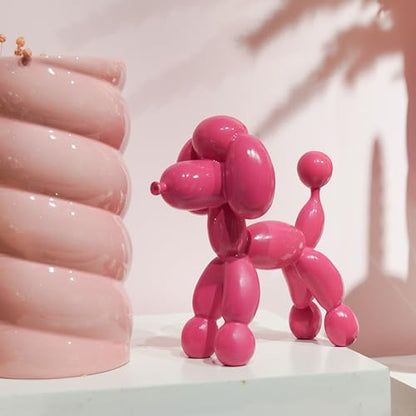 Guichifun Balloon Dog Décor Sculpture, Pink, 7" - color: Pink