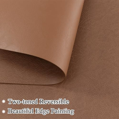 SHACOS Faux Leather Placemats Set of 8 Place Mats Table Mats, Camel Brown - color: Camel Brown