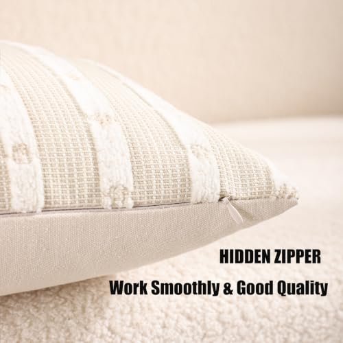 Beige Boho Outdoor Throw Pillow Covers 12x20 Set of 2 - color: Beige, size: 20" x 12" (Pack of 2)