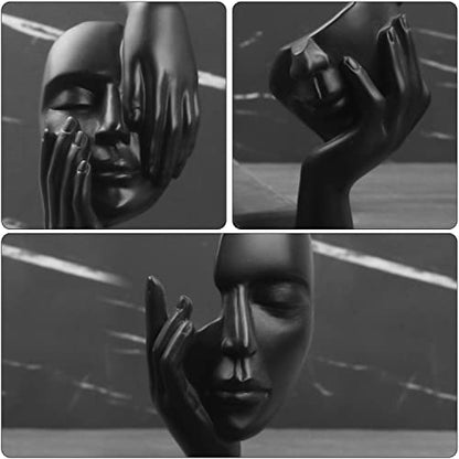 3 Pcs Thinker Statue,Modern Home Sculptures,Collectible Figurines - color: 3 Pcs Black-2