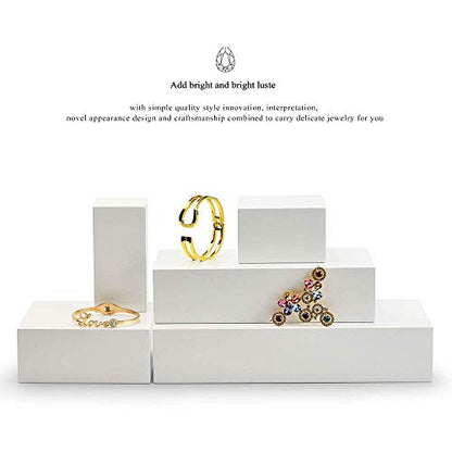 Oirlv Small White Display Riser for Jewelry,Cute Trophy Base for Showcase - color: SM05201